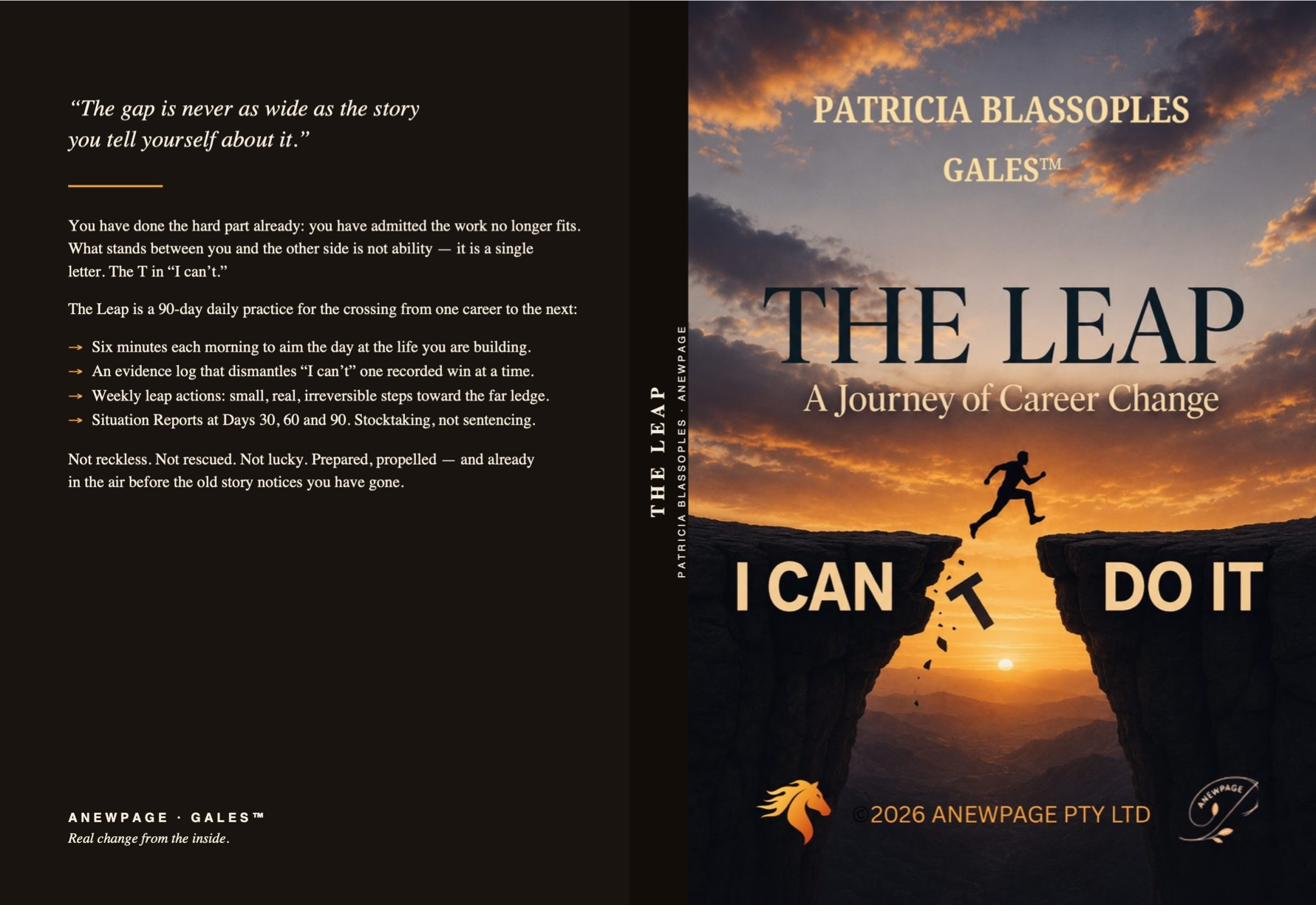 The Leap — full wraparound cover with back-cover description